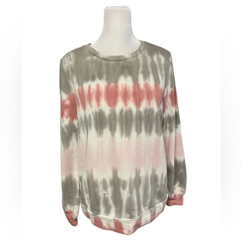 Anthropologie Dolan Gray Pink Tie Dye Sweatshirt Size Small